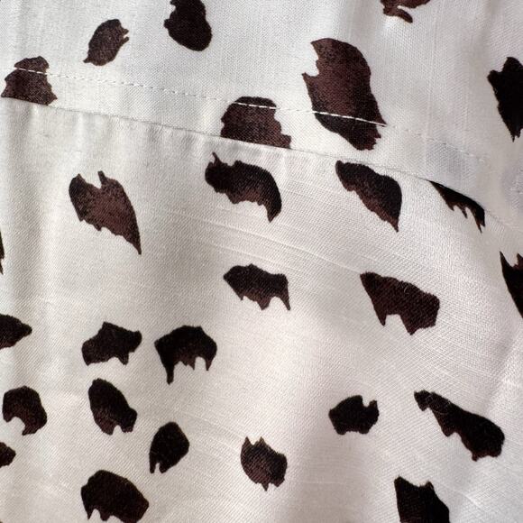 Carolina Herrera Polka Dot Button Down Blouse White Black Viscose Sz 6 NWT - Picture 7 of 11